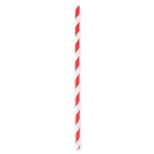 Trinkhalm Papier FSC® Mix 19,7cm rot gestreift - gastroBASICS